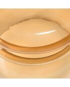 Table d'appoint design en verre fumé couleur marron clair