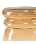 Table d'appoint design en verre fumé couleur marron clair