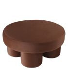 Pouf forme design n°1 en tissu effet velours marron