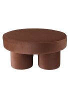 Pouf forme design n°1 en tissu effet velours marron