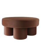 Pouf forme design n°1 en tissu effet velours marron