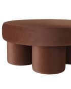 Pouf forme design n°1 en tissu effet velours marron