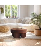 Pouf forme design n°1 en tissu effet velours marron