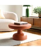 Table basse ronde 60cm en fer couleur marron mat