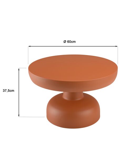 Table basse ronde 60cm en fer couleur marron mat
