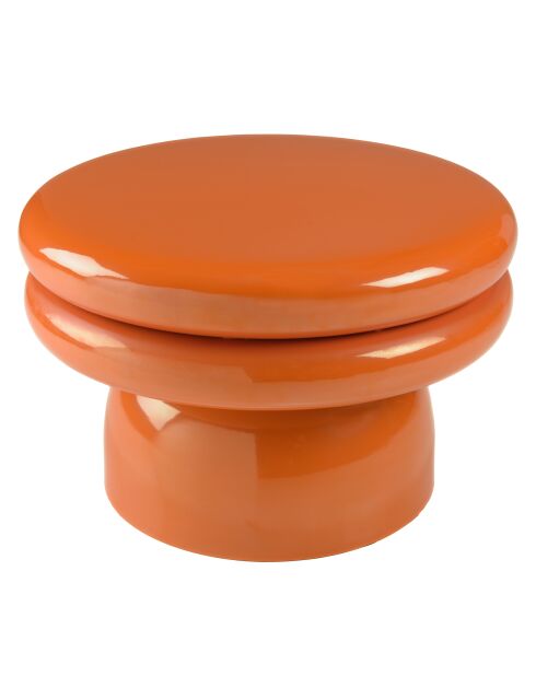 Table d'appoint design en fer couleur orange fluo