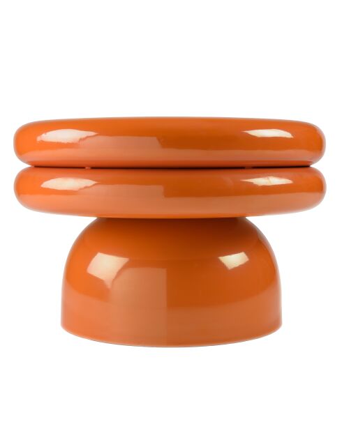 Table d'appoint design en fer couleur orange fluo
