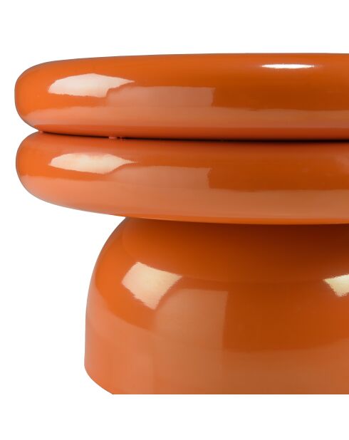 Table d'appoint design en fer couleur orange fluo