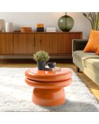 Table d'appoint design en fer couleur orange fluo