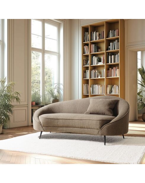 Canapé 3 place Léopold tissu bouclette taupe