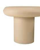 Set de 2 tables basses forme champignon en fer beige mat