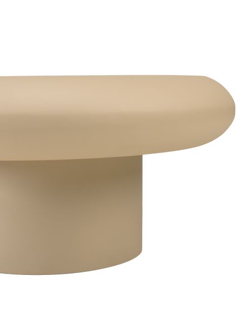 Set de 2 tables basses forme champignon en fer beige mat