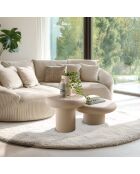 Set de 2 tables basses forme champignon en fer beige mat