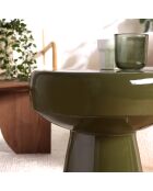 Table d'appoint design en fer couleur vert sapin