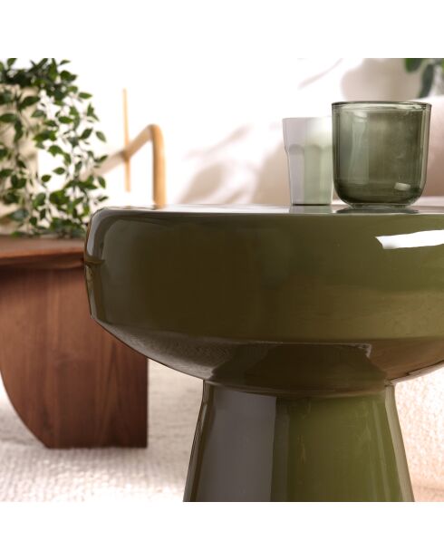 Table d'appoint design en fer couleur vert sapin