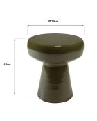 Table d'appoint design en fer couleur vert sapin