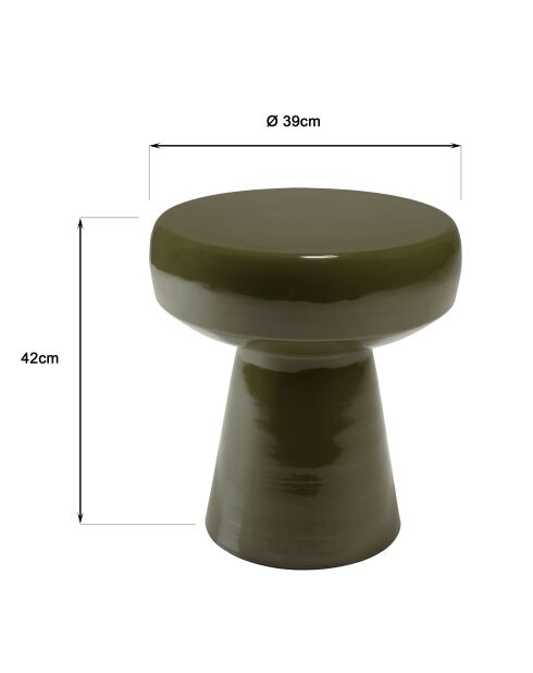 Table d'appoint design en fer couleur vert sapin