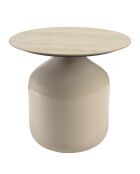Table d'appoint plateau carreaux vitrifiés pied en fer beige