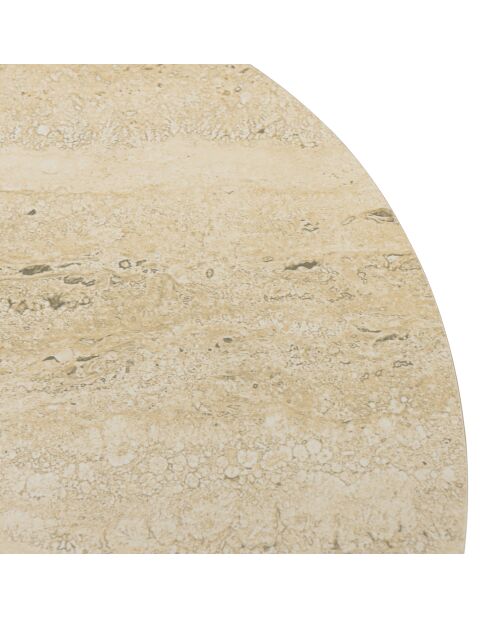 Table d'appoint plateau carreaux vitrifiés pied en fer beige