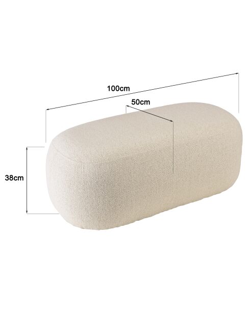 Banc en tissu petite bouclette beige