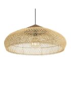 Suspension 65x65cm en rotin couleur naturelle et teck recyclé