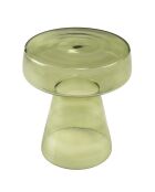 Table d'appoint design en verre transparent couleur vert