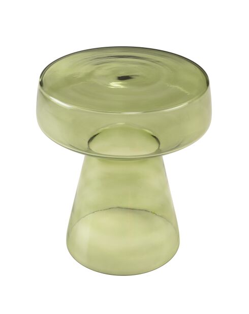Table d'appoint design en verre transparent couleur vert