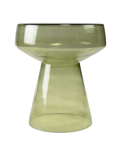 Table d'appoint design en verre transparent couleur vert