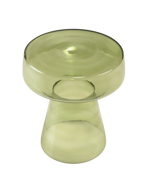 Table d'appoint design en verre transparent couleur vert