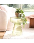Table d'appoint design en verre transparent couleur vert