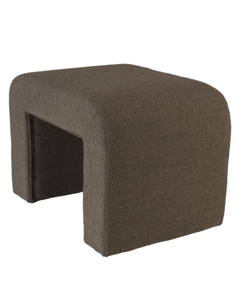 Pouf en tissu petite bouclette taupe foncé