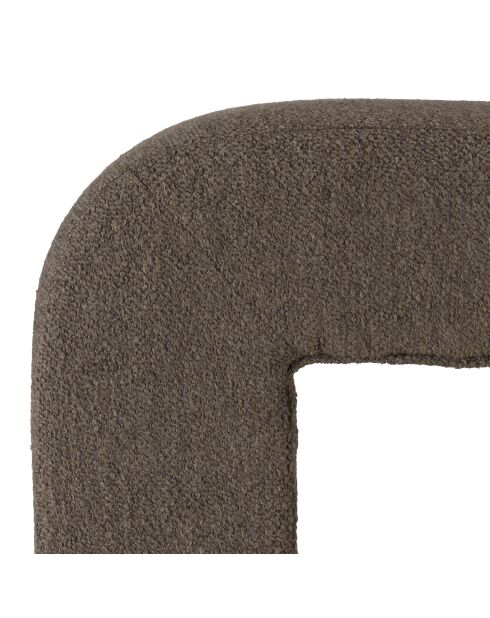 Pouf en tissu petite bouclette taupe foncé