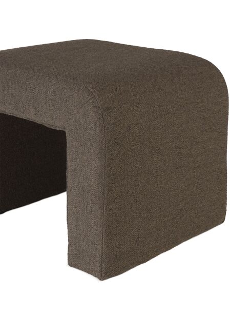 Pouf en tissu petite bouclette taupe foncé