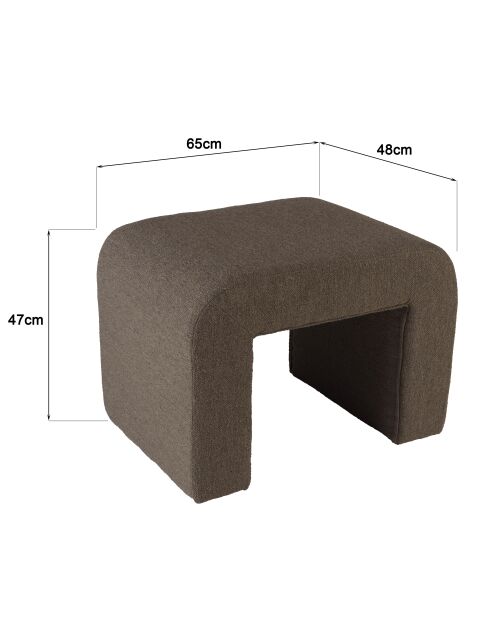 Pouf en tissu petite bouclette taupe foncé