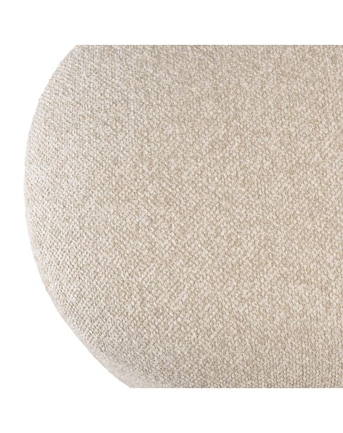 Banc en tissu effet laine beige et pieds bois