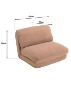 Chauffeuse 1 place multi-position en tissu couleur vieux rose