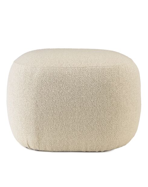 Pouf forme design n°2 en tissu petite bouclette beige