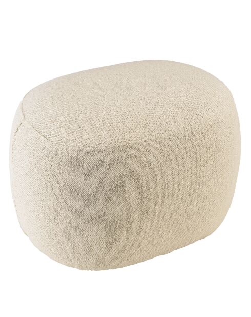 Pouf forme design n°2 en tissu petite bouclette beige