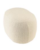 Pouf forme design n°2 en tissu petite bouclette beige