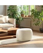 Pouf forme design n°2 en tissu petite bouclette beige