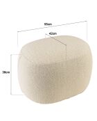 Pouf forme design n°2 en tissu petite bouclette beige