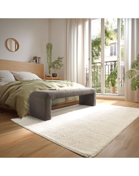 Banc en tissu petite bouclette taupe foncé