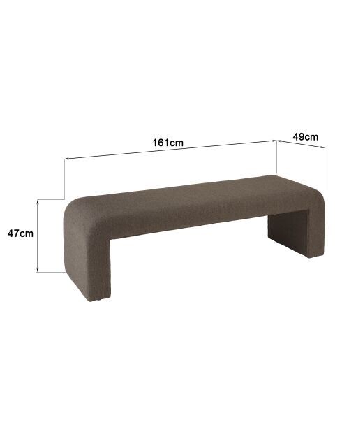 Banc en tissu petite bouclette taupe foncé