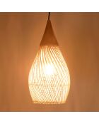 Suspension goutte 25x25cm rotin couleur naturelle et teck