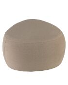 Pouf forme galet n°3 en tissu effet velours beige foncé