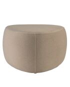 Pouf forme galet n°3 en tissu effet velours beige foncé