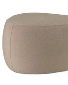 Pouf forme galet n°3 en tissu effet velours beige foncé