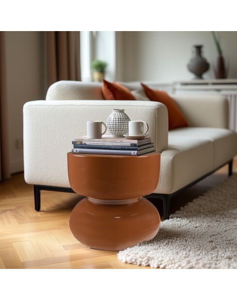 Table d'appoint design en fer couleur brun