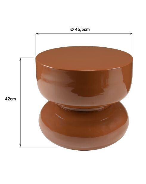 Table d'appoint design en fer couleur brun