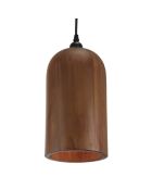 Suspension forme allongée 15x15cm en bois de teck recyclé